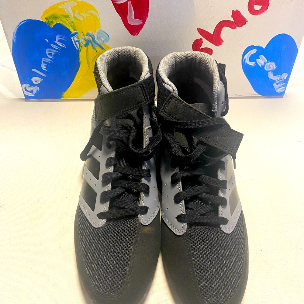 Adidas Mens Boxing/Wrestling Shoes Size 9.5 Black/Grey